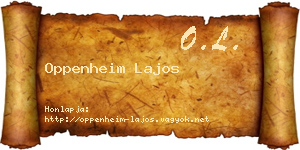 Oppenheim Lajos névjegykártya